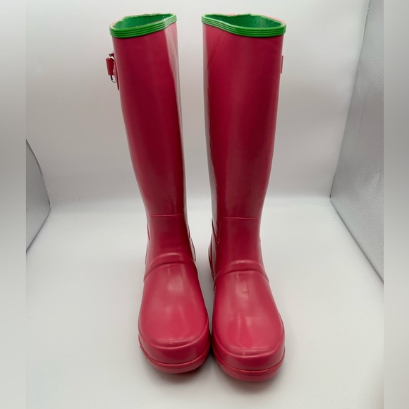 Polo Ralph Lauren, Size 6, Pink Rain Boot With Green Pony & Buckle - Picture 1 of 9